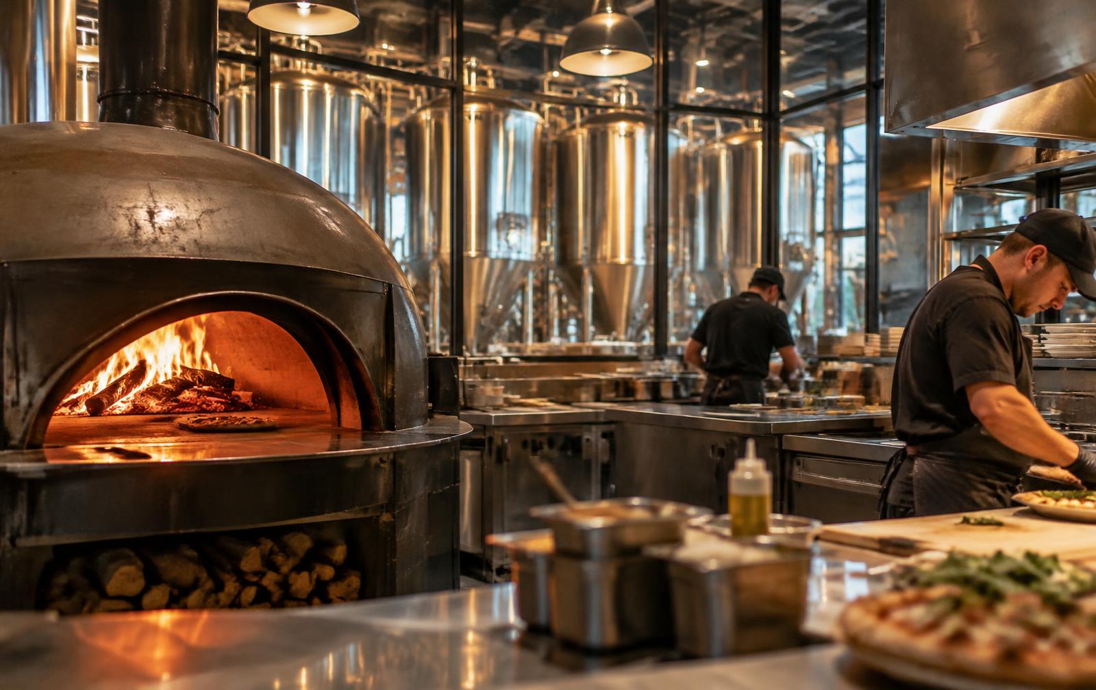 Commercial pizza oven, professional kitchen and brewery fermentation equipment