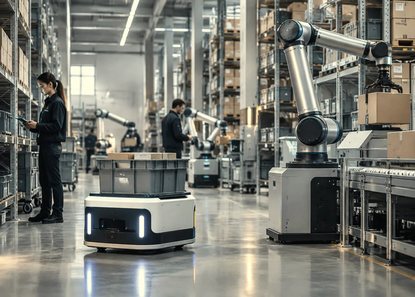 Collaborative robots and autonomous automation equipment in a fulfillment operation